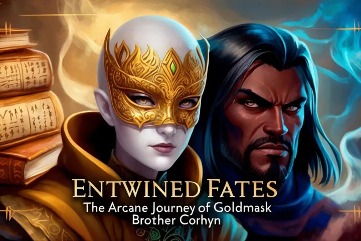 Entwined Fates: The Arcane Journey of Goldmask and Brother Corhyn