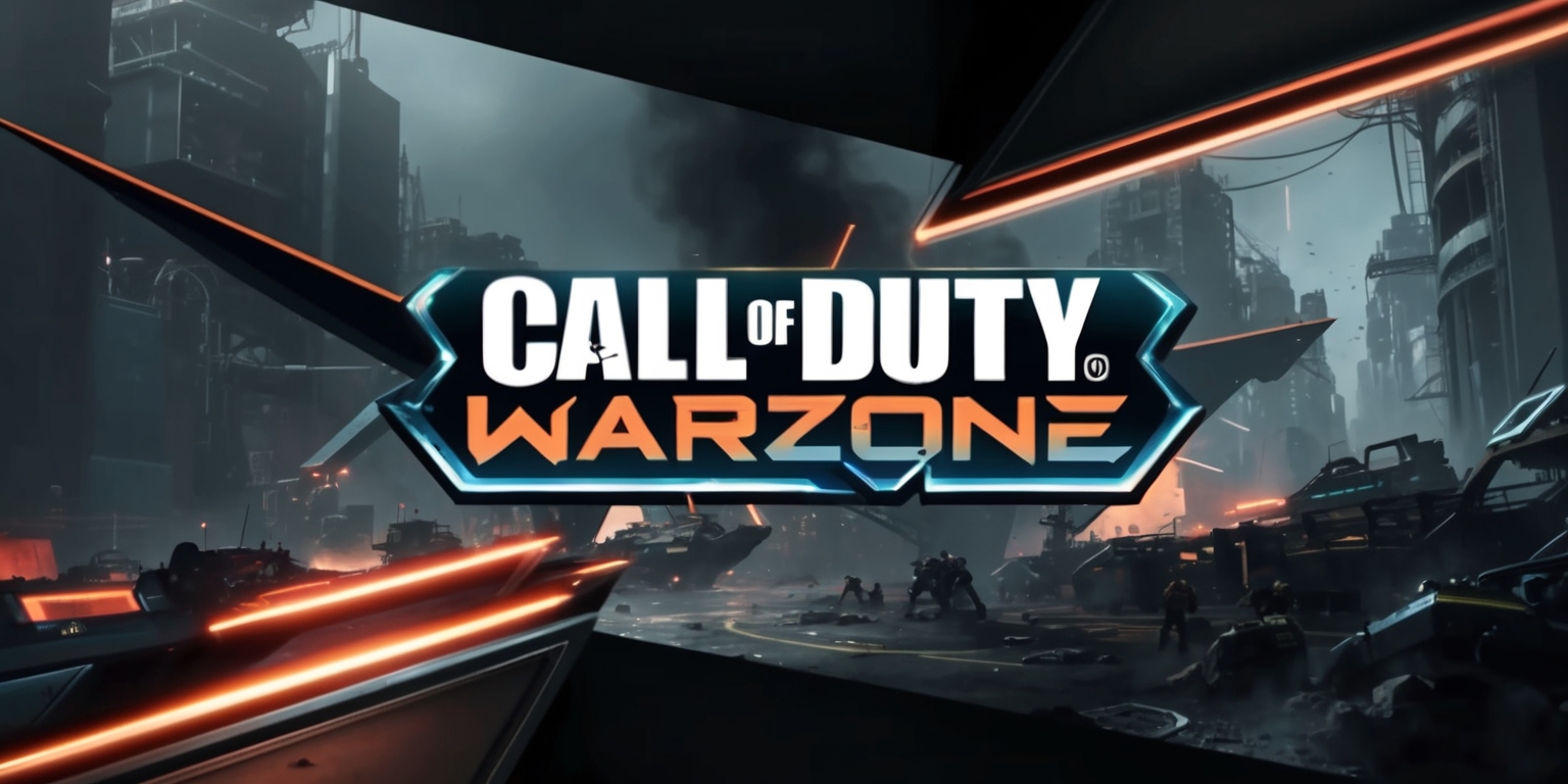 A dramatic digital illustration of a virtual battlefield, set amidst a gritty, war-torn cityscape, announcing the latest update to the popular Call of Duty: Warzone game, with a bold, metallic color scheme and neon-lit accents, evoking a sense of high-stakes competition, in a futuristic, high-tech environment, with sleek, modern architecture, and a prominent, stylized display of the game's logo, featuring sharp, angular lines, and a bold, sans-serif font, with a subtle, gradient effect, in shades of dark grey, blue, and orange, on a dark, muted background, with atmospheric, misty effects, and a sense of intense, fast-paced action.